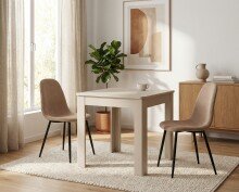 Esstisch >Oslo< in Samt , Holwerkstoff - 80x76,5x80cm (BxHxT)