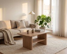 Couchtisch >Genf< in Jackson Hickory
(Eiche) Dekor - 90x42x56cm (BxHxT)