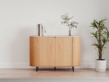 Kommode >Fabia< in Travertin / Eiche Dekor, Holzwerkstoff - 120x80x40cm (BxHxT)