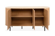 Sideboard >Fabia< in Travertin / Eiche Dekor - 160x80x40cm (BxHxT)