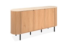 Sideboard >Fabia< in Travertin / Eiche Dekor - 160x80x40cm (BxHxT)
