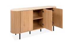 Sideboard >Fabia< in Travertin / Eiche Dekor - 160x80x40cm (BxHxT)