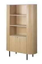 Highboard >Fabia< in Travertin / Eiche Dekor -...