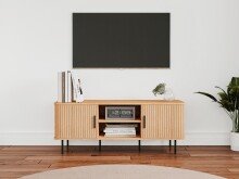 Lowboard >Kajsa< in Dekor Eiche, Holzwerkstoff - 120x45x40cm (BxHxT)