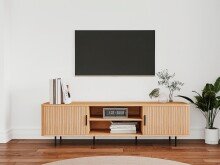 Lowboard >Kajsa< in Dekor Eiche, Holzwerkstoff - 160x45x40cm (BxHxT)