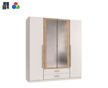 Drehtürenschrank >MARBURG< in WEISS + ARTISAN...