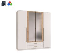 Drehtürenschrank >MARBURG< in WEISS + ARTISAN...