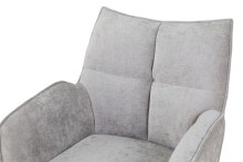 Armlehnstuhl >Marilla< (2er-Set) Federkern, Drehfunktion, grau/schwarz - 60x90x63 (BxHxT)