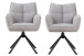 Armlehnstuhl >Marilla< (2er-Set) Federkern, Drehfunktion, grau/schwarz - 60x90x63 (BxHxT)