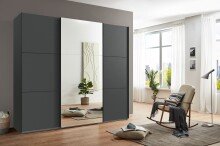 Schwebetürenschrank >indiana A< in GRAPHIT - 250x216x65cm (BxHxT)