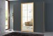 Schwebetürenschrank >KATAR< in GRAPHIT + GOLDFARBEN - 225x208x64cm (BxHxT)