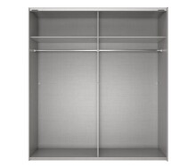 Schwebetürenschrank >KATAR< in WEISS + GOLD MATT - 225x208x64cm (BxHxT)