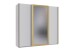 Schwebetürenschrank >KATAR< in WEISS + GOLD MATT - 225x208x64cm (BxHxT)