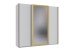 Schwebetürenschrank >KATAR< in WEISS + GOLD MATT - 225x208x64cm (BxHxT)