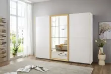 Schwebetürenschrank >KATAR< in WEISS + GOLD...
