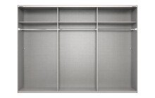Schwebetürenschrank >KATAR< in WEISS + GOLD MATT - 270x208x64cm (BxHxT)