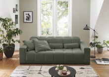 Big-Sofa >Maggy< Sitztiefen- / Kopfteilverstellung, Cord oliv - 242x110x121cm (BxHxT)