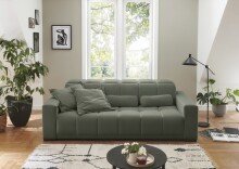 Big-Sofa >Maggy< Sitztiefen- / Kopfteilverstellung, Cord oliv - 242x110x121cm (BxHxT)