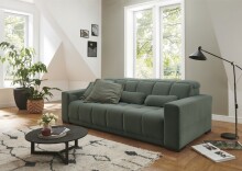 Big-Sofa >Maggy< Sitztiefen- / Kopfteilverstellung, Cord oliv - 242x110x121cm (BxHxT)