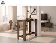 Bartisch >Modesto< in anthrazit, Old Style dunkel -...