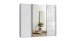 Schwebetürenschrank >indiana C< in WEISS + GLAS / SPIEGEL - 250x216x65cm (BxHxT)