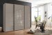 Schwebetürenschrank >indiana C< in SAHARAGRAU + GLAS - 250x216x65cm (BxHxT)
