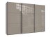Schwebetürenschrank >indiana C< in SAHARAGRAU + GLAS - 300x216x65cm (BxHxT)