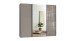 Schwebetürenschrank >indiana C< in SAHARAGRAU + GLAS / SPIEGEL - 250x216x65cm (BxHxT)