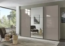 Schwebetürenschrank >indiana C< in SAHARAGRAU...