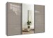 Schwebetürenschrank >indiana C< in SAHARAGRAU + GLAS / SPIEGEL - 300x216x65cm (BxHxT)