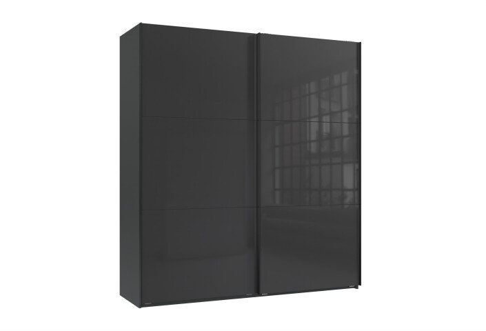 Schwebetürenschrank >indiana C< in GRAPHIT + GLASS GREY - 200x216x65cm (BxHxT)