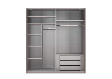 Schwebetürenschrank >indiana C< in GRAPHIT + GLASS GREY - 200x216x65cm (BxHxT)