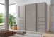 Schwebetürenschrank >BALI< in SAHARAGRAU + GLAS SAHARAGRAU - 225x208x64 (BxHxT)