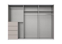 Schwebetürenschrank >BALI< in SAHARAGRAU + GLAS SAHARAGRAU - 270x208x64 (BxHxT)