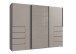 Schwebetürenschrank >BALI< in SAHARAGRAU + GLAS SAHARAGRAU - 270x208x64 (BxHxT)