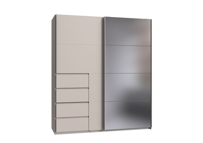 Schwebetürenschrank >BALI< in KASCHMIR / SPIEGEL - 180x208x64cm (BxHxT)