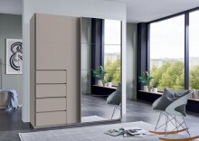 Schwebetürenschrank >BALI< in KASCHMIR / SPIEGEL - 180x208x64cm (BxHxT)