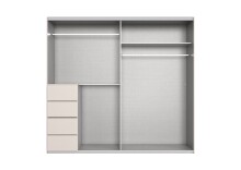 Schwebetürenschrank >BALI< in KASCHMIR + SPIEGEL - 225x208x64cm (BxHxT)