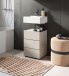 Waschbeckenunterschrank >Vira< in kaschmir - 38x56x34cm (BxHxT)