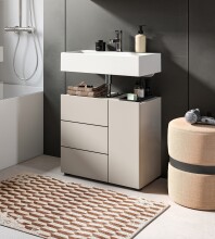 Waschbeckenunterschrank >Vira< in kaschmir - 60x57x34cm (BxHxT)