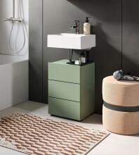 Waschbeckenunterschrank >Vira< in Smoke Green - 38x56x34cm (BxHxT)