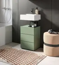 Waschbeckenunterschrank >Vira< in Smoke Green - 38x56x34cm (BxHxT)