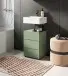 Waschbeckenunterschrank >Vira< in Smoke Green - 38x56x34cm (BxHxT)