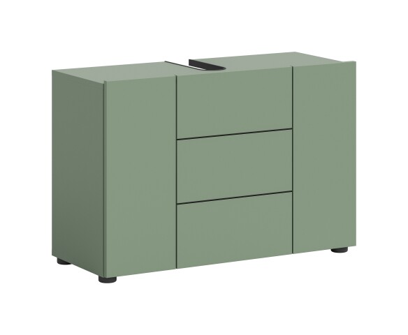 Waschbeckenunterschrank >Vira< in Smoke Green - 82x56x34cm (BxHxT)
