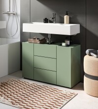 Waschbeckenunterschrank >Vira< in Smoke Green - 82x56x34cm (BxHxT)