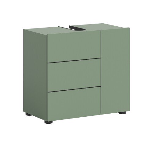 Waschbeckenunterschrank >Vira< in Smoke Green - 60x57x34cm (BxHxT)
