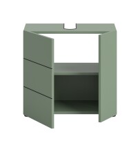 Waschbeckenunterschrank >Vira< in Smoke Green - 60x57x34cm (BxHxT)