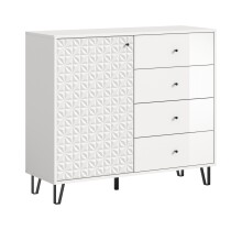 Highboard >Prisma< in Weiß - 110x96x40cm (BxHxT)