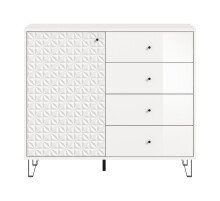 Highboard >Prisma< in Weiß - 110x96x40cm (BxHxT)