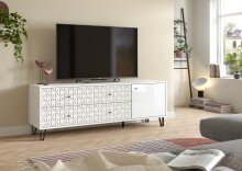 Lowboard >Prisma< in Weiß - 164x56x40cm (BxHxT)